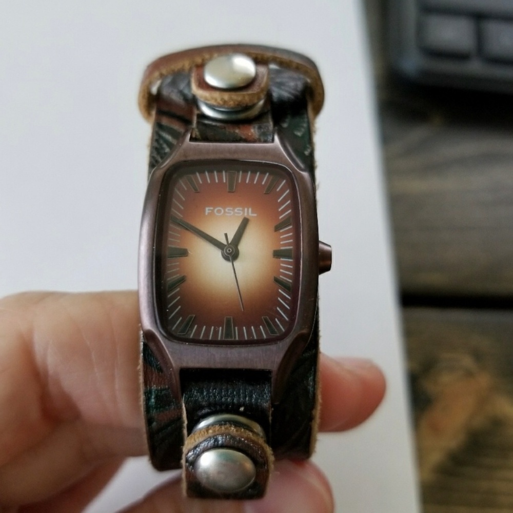 Leather Fossil Watch